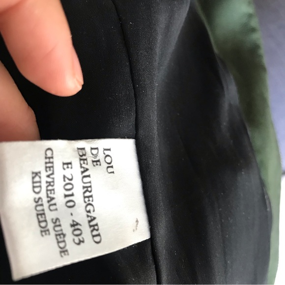 Jerome Dreyfusss Green Leather Fall Military Biker Jacket - Picture 5 of 8